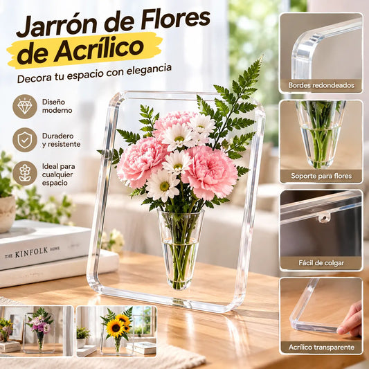 Florero con marco de fotos de escritorio de alta calidad