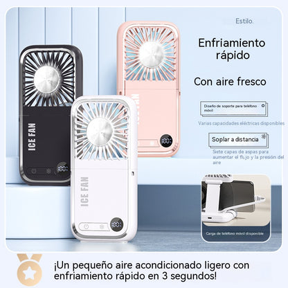 🔥Ventilador portátil plegable 4 en 1 con carga USB de alta velocidad (ventilador/soporte para teléfono/batería externa/refrigeración)