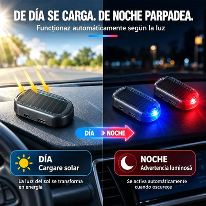 🚗Lámpara LED solar compacta intermitente antirrobo