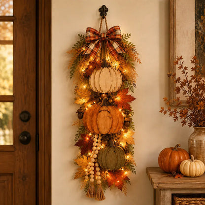 ❤️🎃 Decoración Colgante en Forma de Corazón con Calabaza y LED | Adorno Luminoso para Puerta y Pared