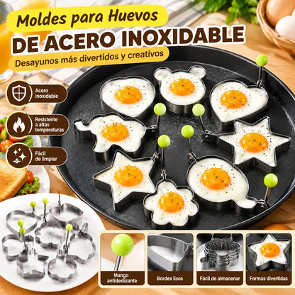 🍳【Juego de 5 piezas】 Precio especial de gran venta - Molde para huevos de acero inoxidable