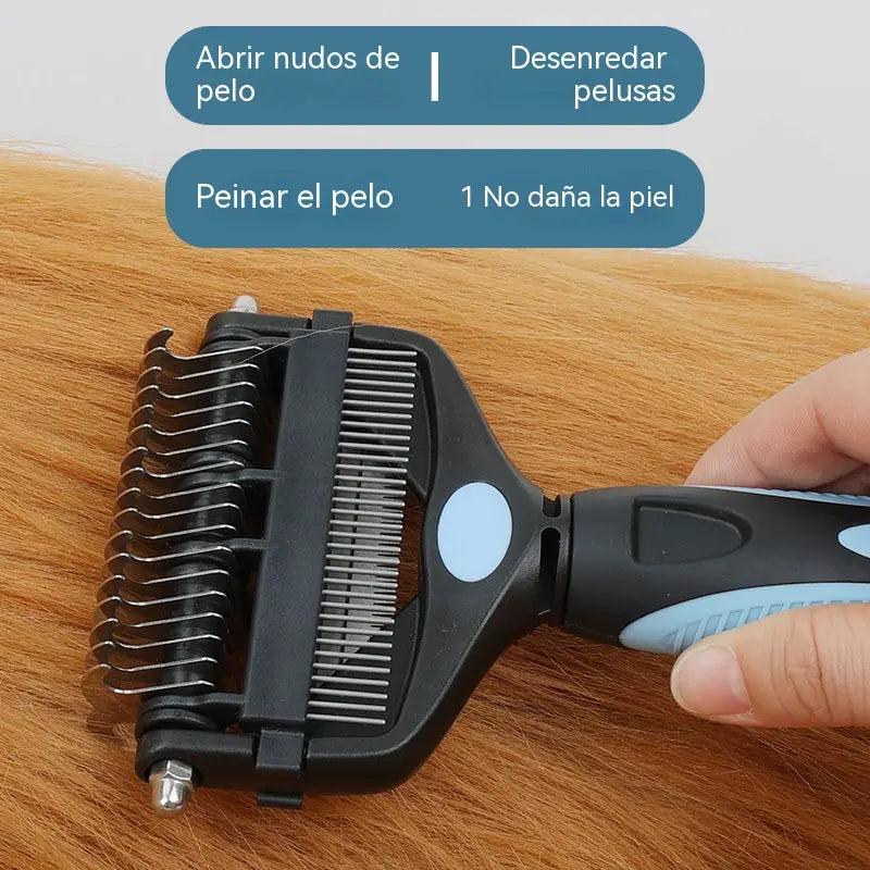 🐕🐈 Peine multifuncional 3 en 1 para desenredar el pelo de mascotas, peine para eliminar el pelo de perros y gatos.