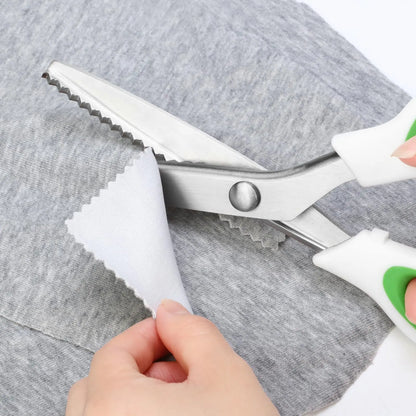 👗✂️ Tijeras de sastre con borde decorativo – Profesionales en corte zigzag y ondulado | Perfectas para telas, patchwork y proyectos DIY