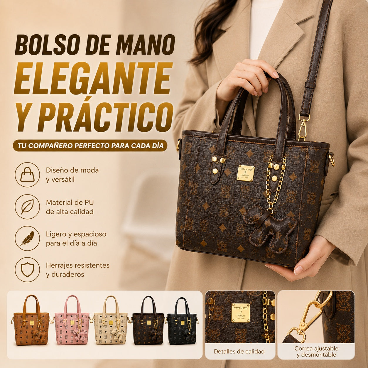 💥【Último día de promoción】Nuevo bolso de hombro retro de alta gama para mujer, moderno y versátil.