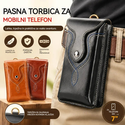 Moška večnamenska dvoslojna torbica za okoli pasu