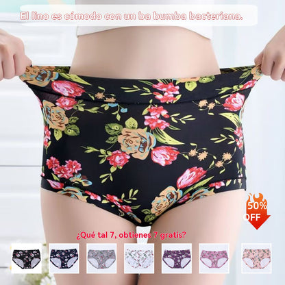 🔥7 piezas 29 euros💕Ropa interior antibacteriana cómoda de algodón puro, nuevo estilo estampado【50-140KG】