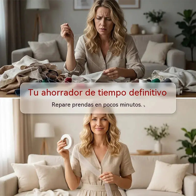 Cinta adhesiva de doble cara para dobladillos de costura DIY en rollo de 20 metros, para prendas de vestir, con adhesivo termofusible.