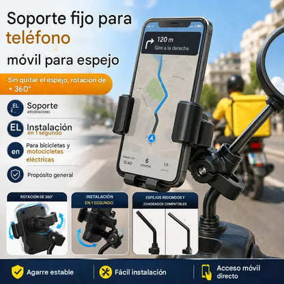 🚴 Soporte para teléfono de motocicleta con agarre seguro