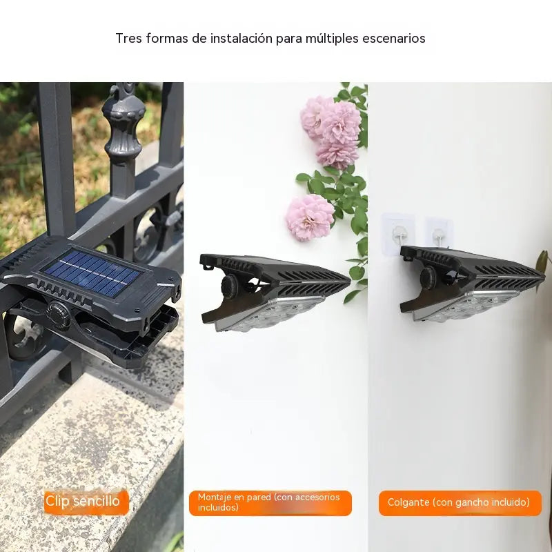 💥Luz solar con sensor de cuerpo humano y clip, resistente al agua💥