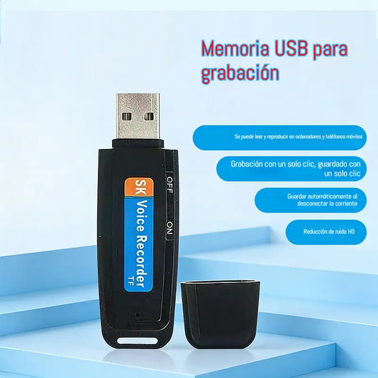 🎧 🎙Grabadora USB de un botón con reducción de ruido y alta definición de 32 GB