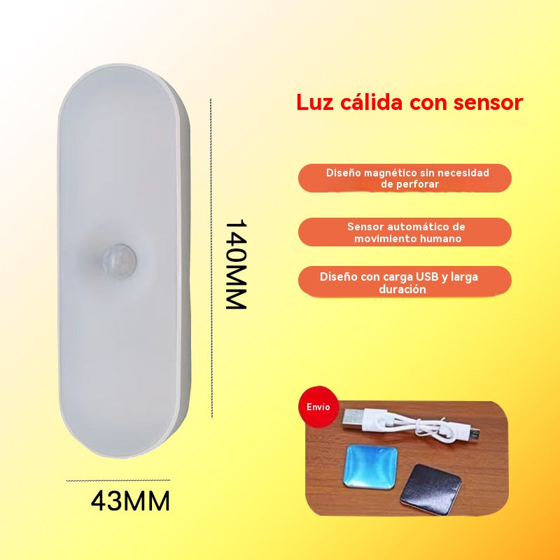【Juego de 4 piezas】🏡💡Luz LED inteligente con sensor de presencia, fácil de cargar y práctica.