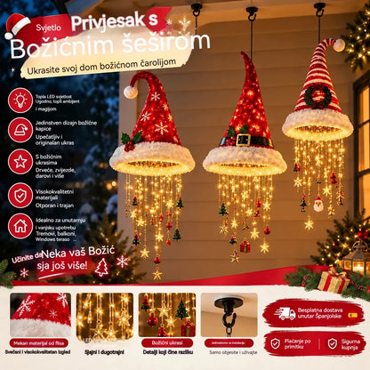 🎅 Božićna kapa sa pahuljicom i kristalnim LED svjetlom – Čaroban sjaj za vaš trijem ✨