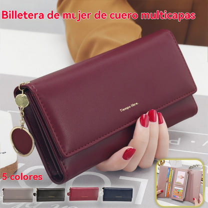 🔥🔥👜【50%OFF】Nueva cartera de cuero multicapa para mujer de moda 2026