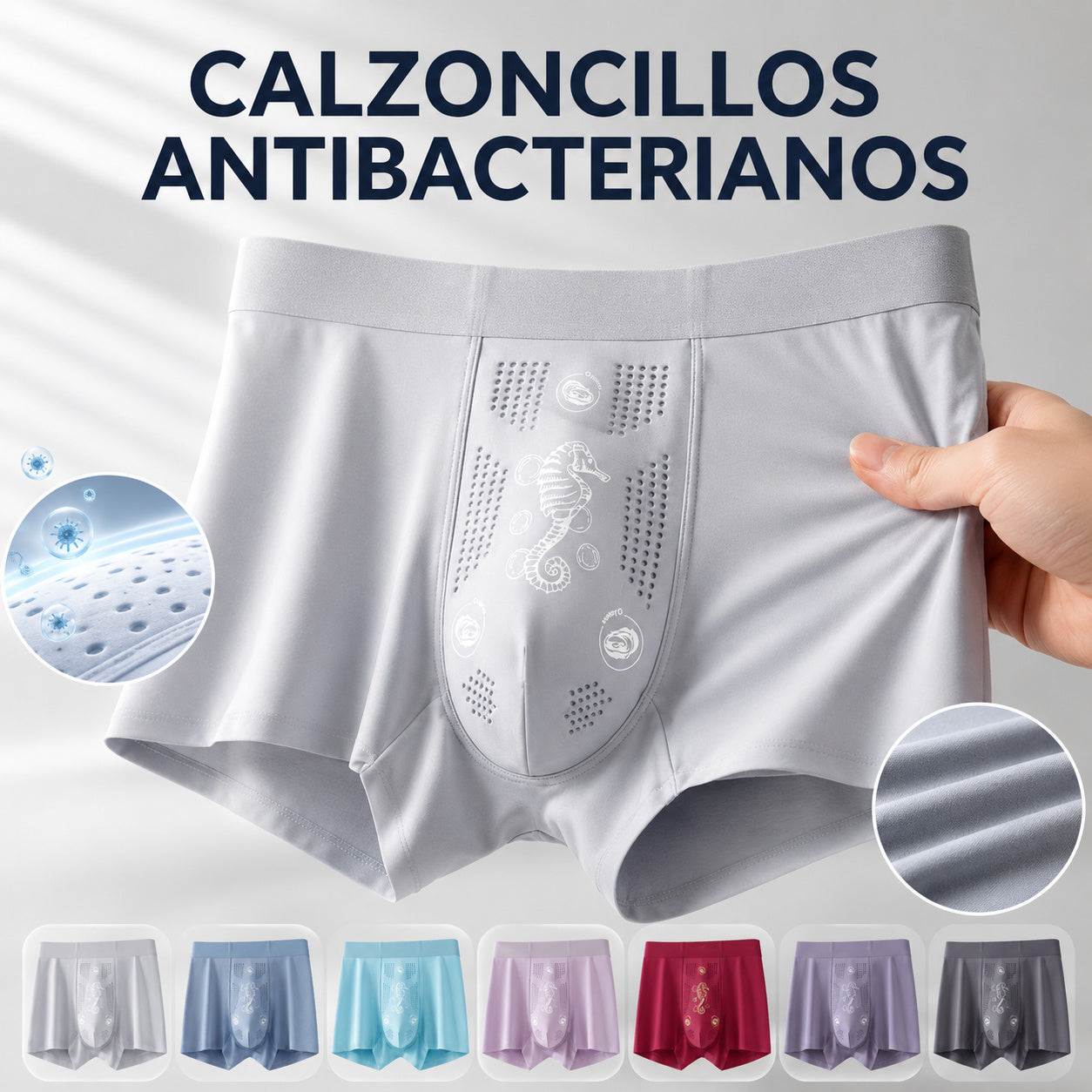 [L-4XL] Nueva ropa interior ligera para hombre 2026: absorbe la humedad, transpirable y antibacteriana