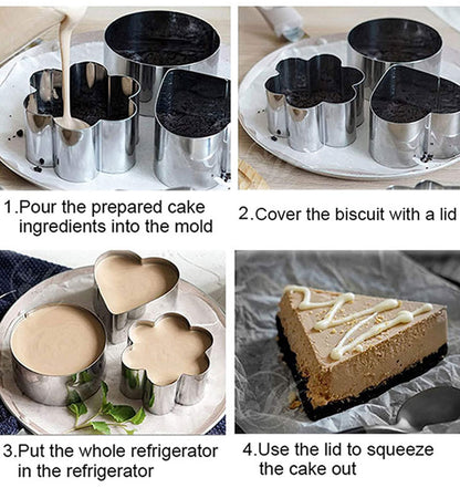 【5/10 piezas】Moldes para hornear de acero inoxidable de múltiples formas