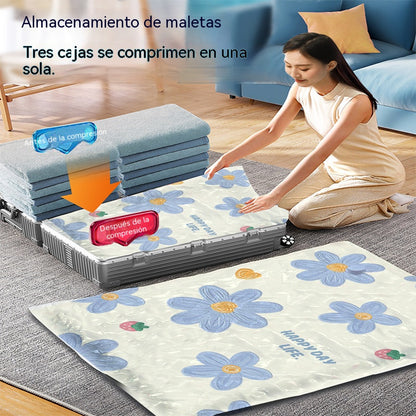 🧳【Juego de 4 piezas】💨 Bolsas de almacenamiento al vacío compresibles de gran capacidad: diseño a prueba de fugas, ideal para ahorrar espacio en tu maleta y en casa ✈️