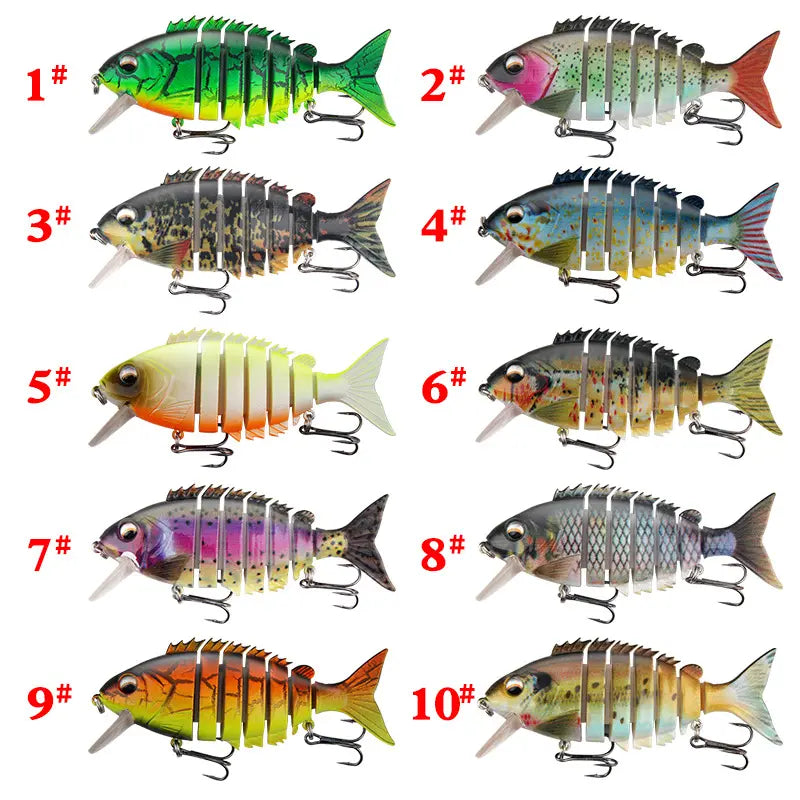 🔥【5 pieza】🎣🐟Cebo biomimético multisegmento para peces