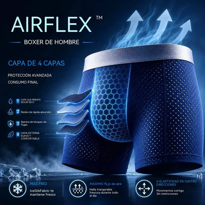 🔥【4 piezas por 26 euros】Calzoncillos bóxer de malla transpirable y cómodos para hombre