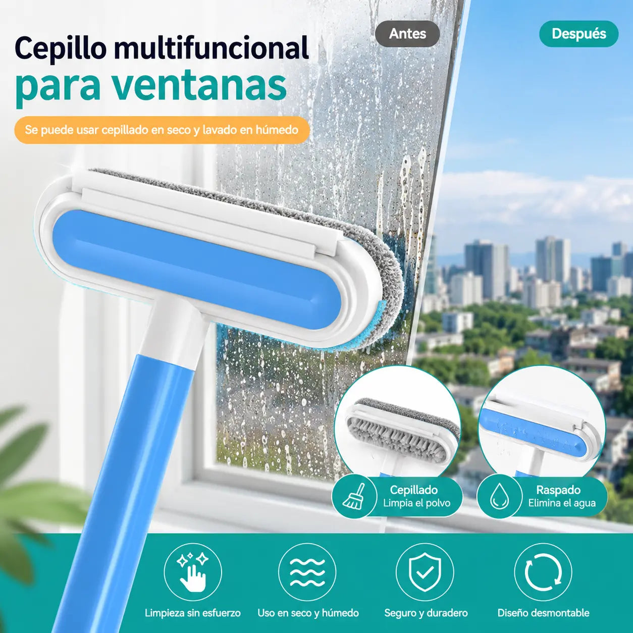 🧼✨Cepillo de limpieza multiusos 2 en 1✨Ayuda de limpieza eficaz