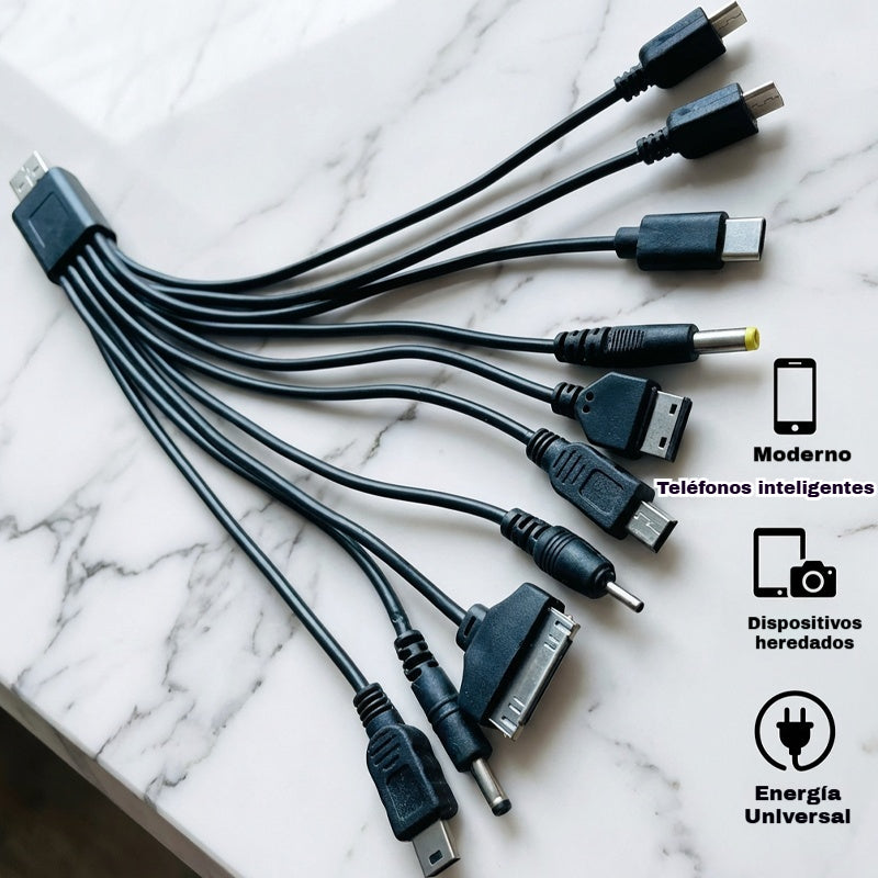 💯【2 piezas】⚡Cable de carga USB universal 10 en 1