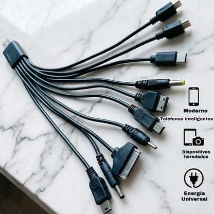 💯【2 piezas】⚡Cable de carga USB universal 10 en 1