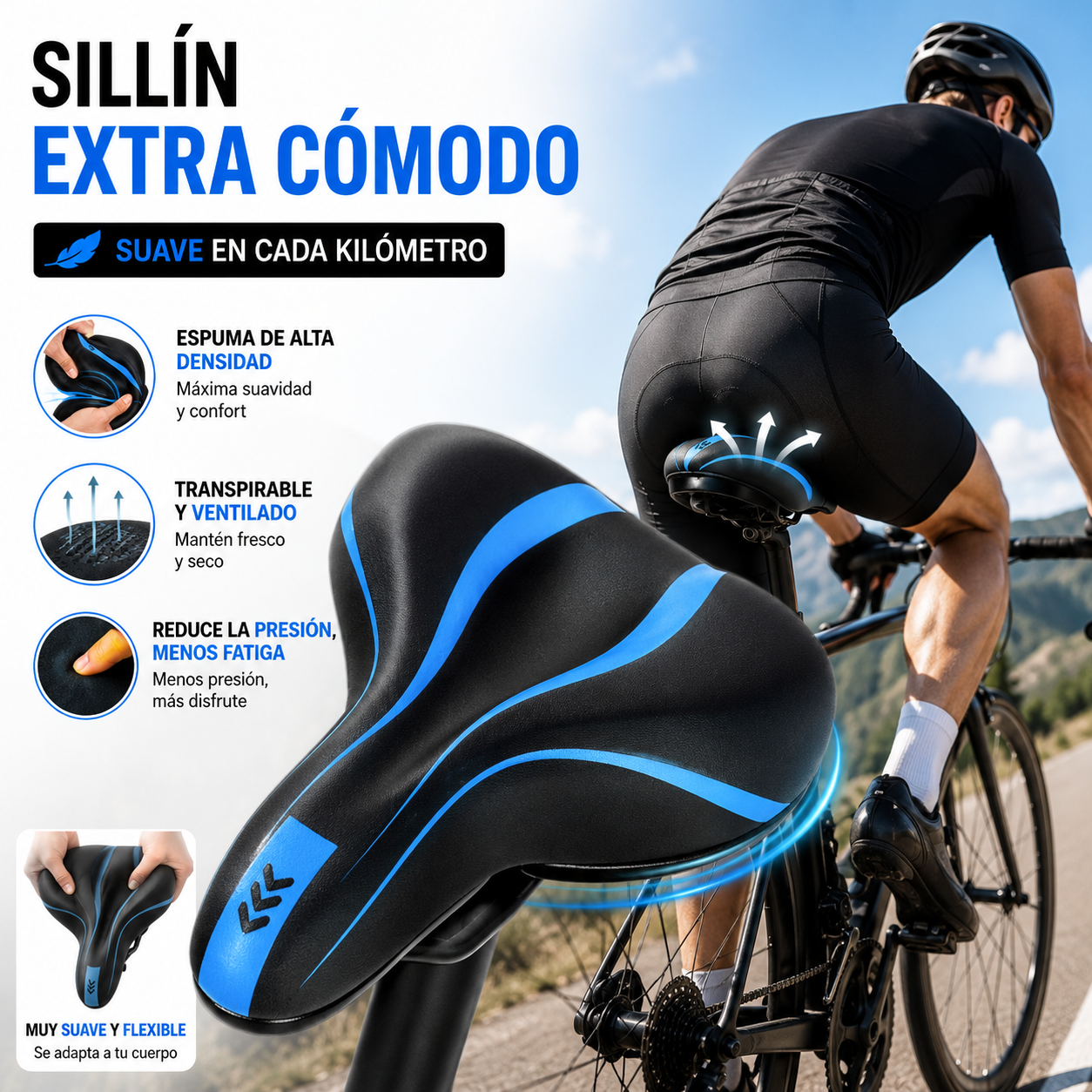 ¡Último día, 50% de descuento! Fundas de silicona para asientos de bicicleta: máxima comodidad y protección integral.