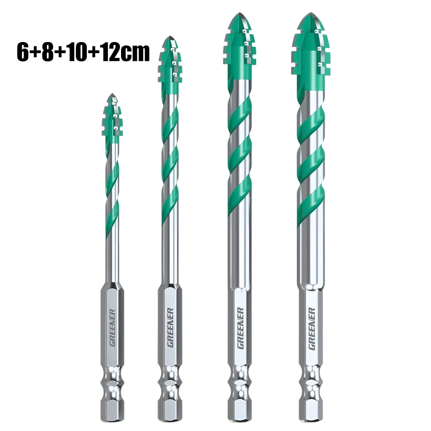 🔥【6+8+10+12mm】【4 piezas】Broca universal 4 filos: abre agujeros más rápidos, limpios y sin esfuerzo en todos los materiales.