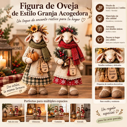 🎄❤️Una figura decorativa de oveja estilo «granja acogedora»: bonita, práctica y portátil; aporta un toque de calidez al ambiente.