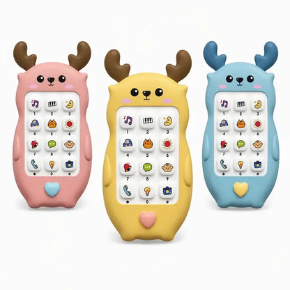 🎁2 kus 520 Kč🎨 Dětský telefon na hraní s motivem jelínka: dvojjazyčný vzdělávací chytrý telefon s hudbou a příběhy pro batolata.