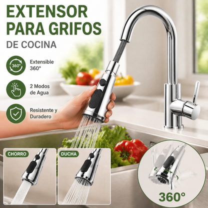 Boquilla extensora de grifo giratoria de 360°