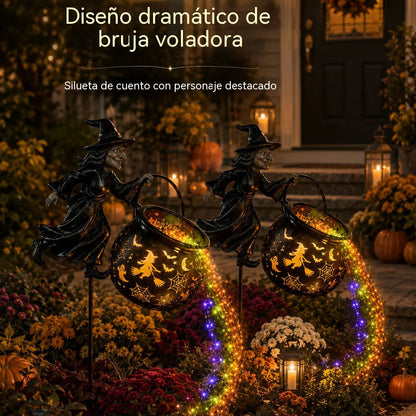 🎁🎃🔮Luz de jardín con forma de caldero de bruja para Halloween