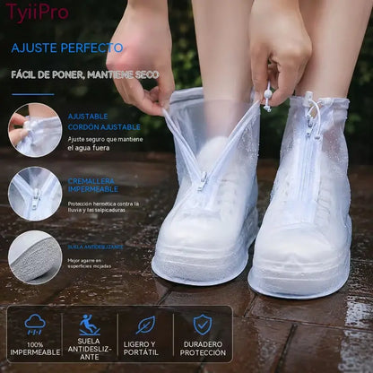 ☔👟Cubrezapatos unisex, impermeables, gruesos, resistentes al desgaste y antideslizantes.