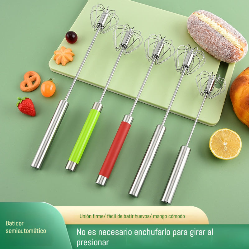 🔥【Juego de 3 piezas】Solo 26 euros 💖 Batidor de huevos semiautomático de acero inoxidable