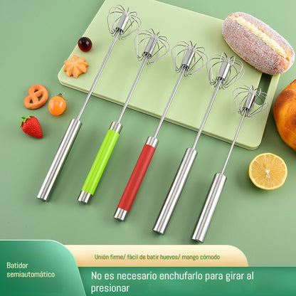 🔥【Juego de 3 piezas】Solo 26 euros 💖 Batidor de huevos semiautomático de acero inoxidable