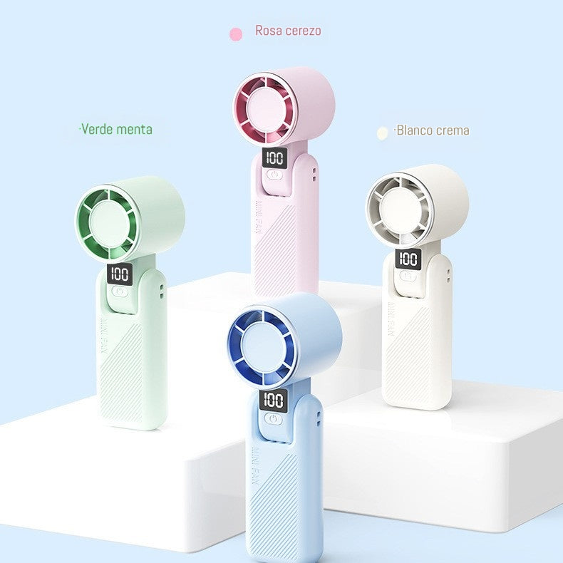 🥰 【Compra 1 y llévate 1 gratis】💦🌬️ Mini ventilador portátil plegable con pantalla digital USB de 100 velocidades