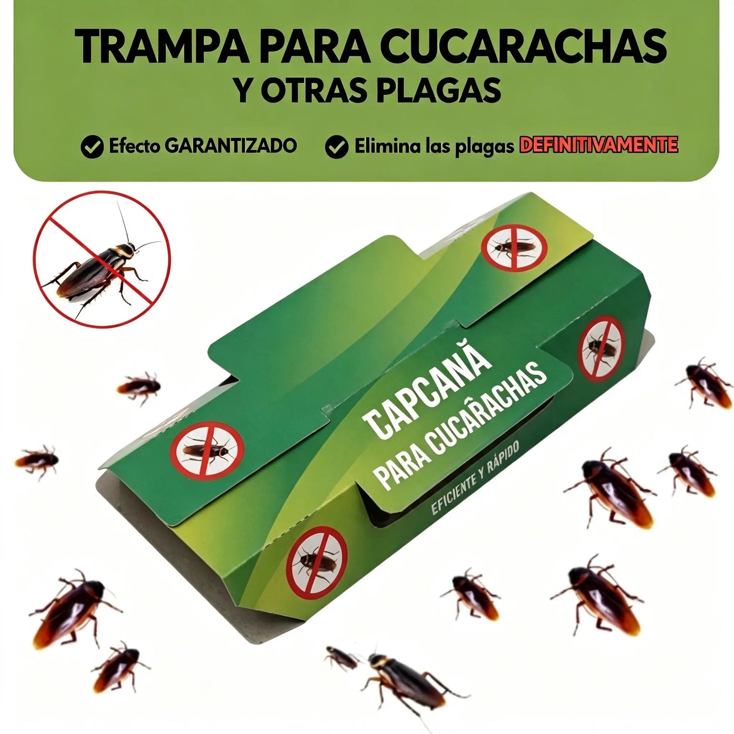 ✅【10 comprimidos/caja】Solo 25 euros🟢Trampa para cucarachas con pegamento fuerte！