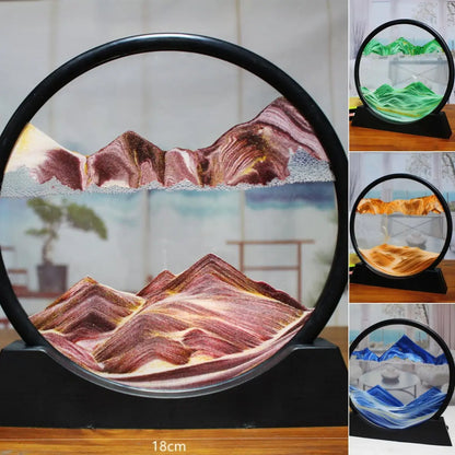 Adornos de arenas movedizas 3D para decoración del hogar con forma de montaña y río antiguos