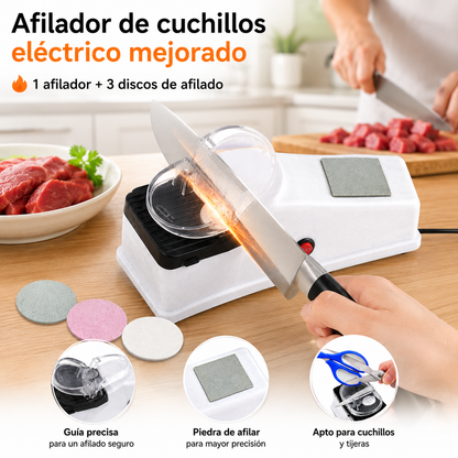 50%OFF🔥【1 afilador + 3 discos de afilado】Afilador de cuchillos eléctrico mejorado
