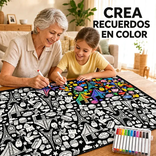 Manta para colorear DIY con marcadores para tela