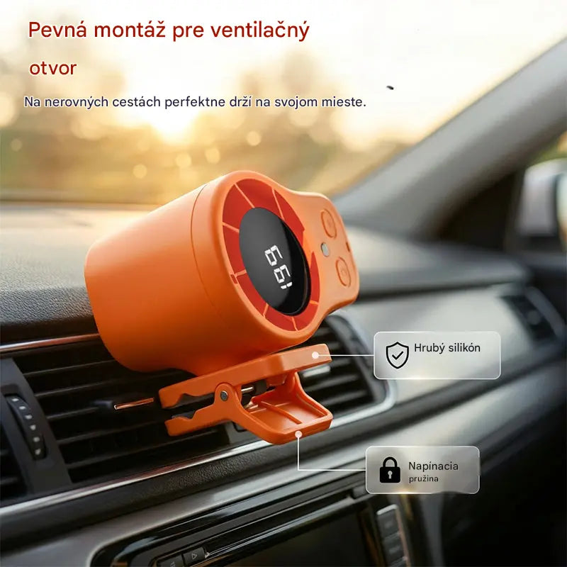 🌀 Hands-free ventilátor s LED displejom, integrovaným klipom a 199 nastaviteľnými rýchlosťami