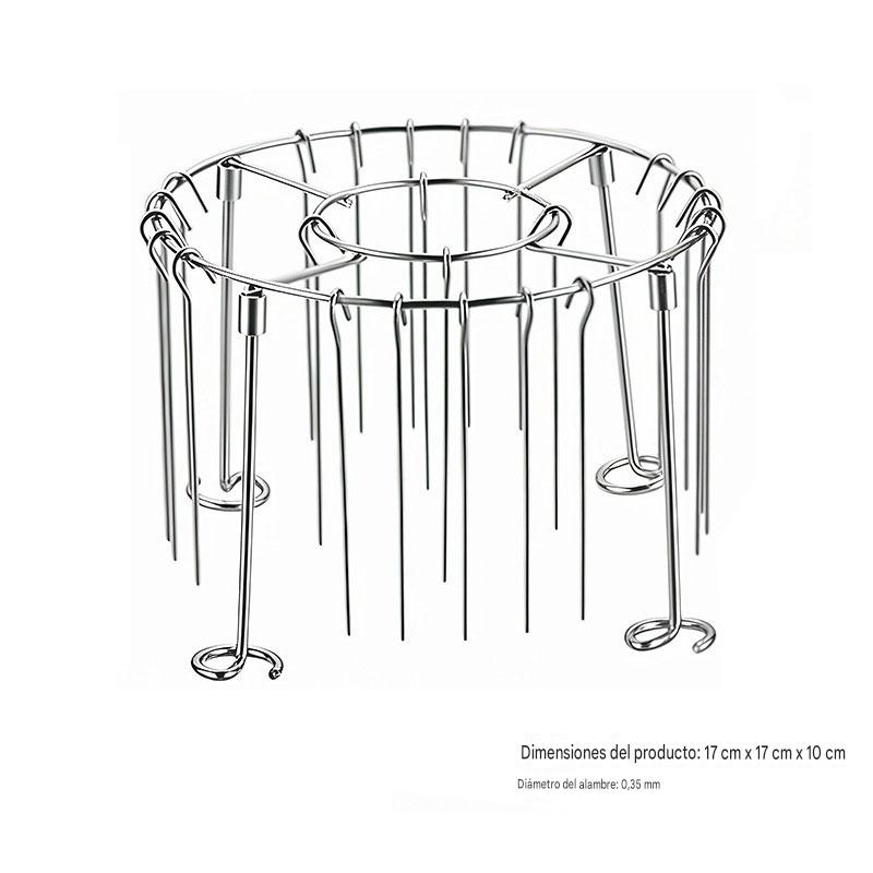 Soporte para brochetas para freidora de aire con 30 brochetas verticales de acero inoxidable