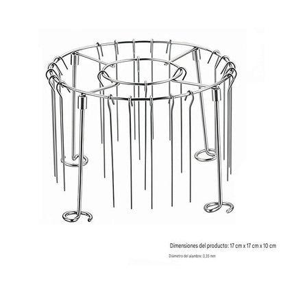 Soporte para brochetas para freidora de aire con 30 brochetas verticales de acero inoxidable