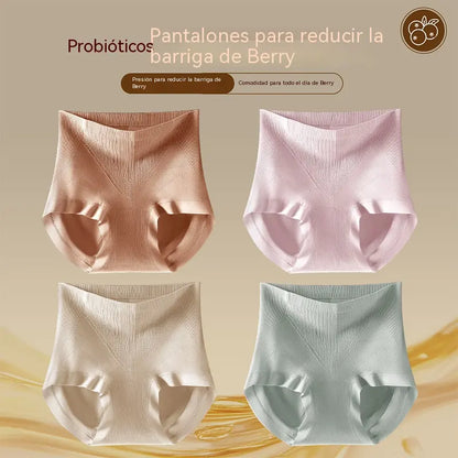 【4 piezas】【40-80kg】Bragas de seda antibacteriana de talle alto: cómodas y transpirables; realzan y moldean los glúteos a la vez que recogen eficazmente el abdomen para lograr un efecto reductor.