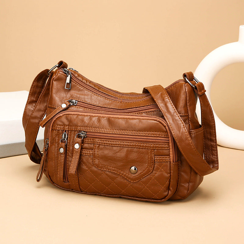💥👜2026 Nuevo bolso de hombro de cuero suave retro para mujer de gran capacidad y moda