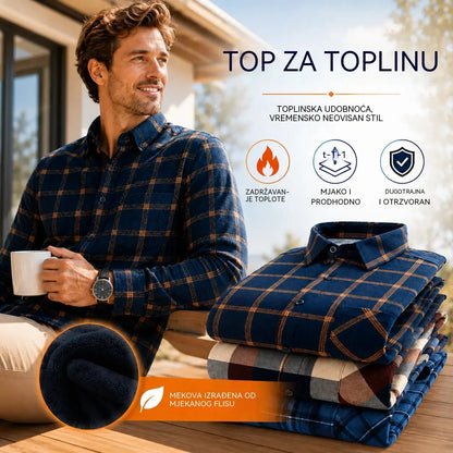 👔【L-5XL】Nova muška termo majica s obostranim plišem za jesen i zimu – moderna i svestrana.