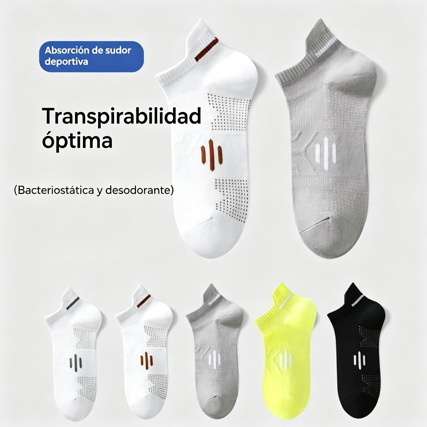 ⚡Compra 5 pares y llévate 5 gratis🧦【Paquete de 10 pares】🧦Nuevos calcetines transpirables, antibacterianos y resistentes al olor para hombre, primavera/verano 2026.