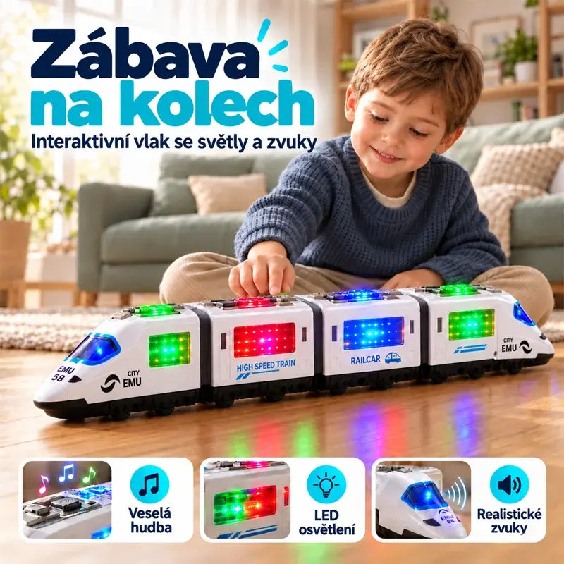 💡🚆Velké 4D autíčko s všesměrným pohybem, světly a hudbou