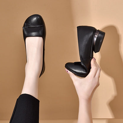 【35-41】😍👍2025 nuevos zapatos de cuero de suela blanda para mujer de moda