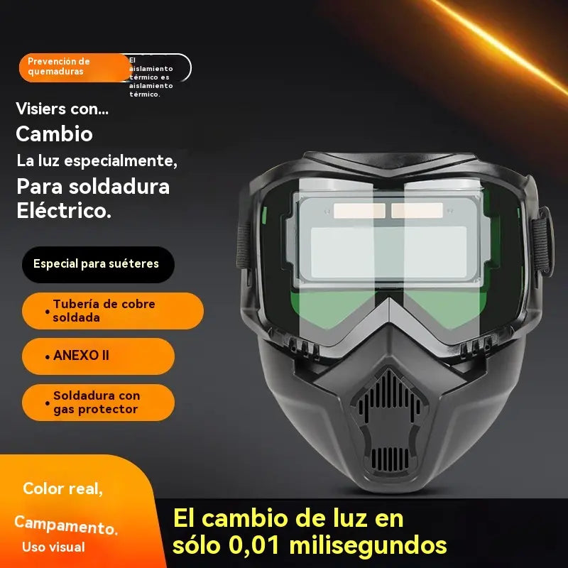 Casco de soldadura totalmente automático con cambio de luz y máscara protectora montada en la cabeza para soldadores