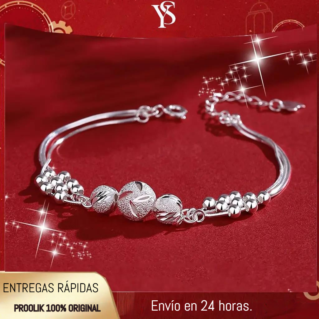 Collar ligero y lujoso + pulsera de cuentas de la suerte